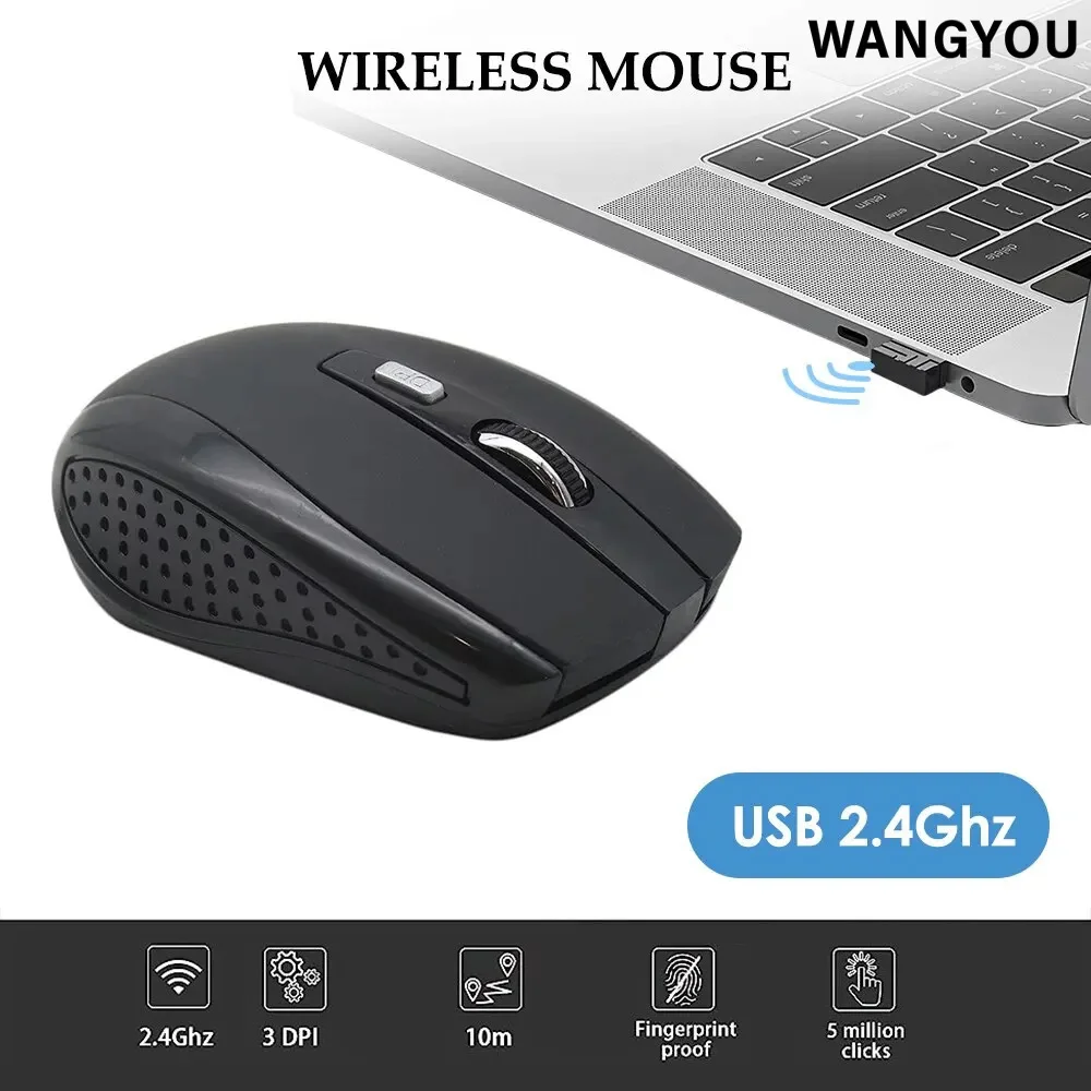 Mouse wireless Mouse silenzioso Mouse da ufficio ottico mobile portatile 2.4G Livelli DPI regolabili per notebook PC portatile MacBook