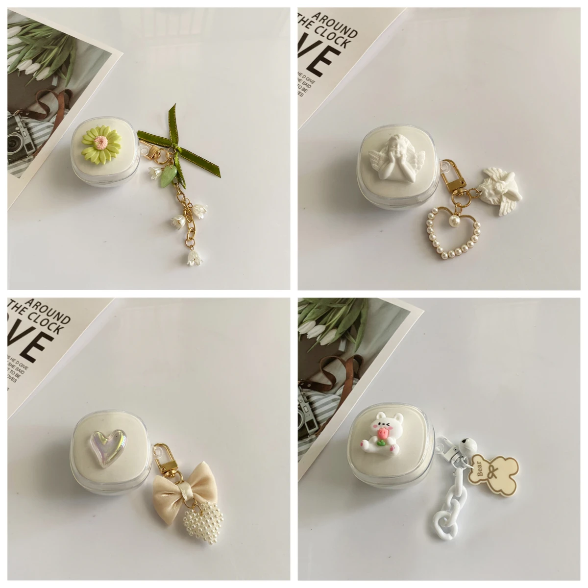 Ins زهرة حقيبة سماعة الاذن لهواوي Freeclip / Freebuds PRO 4 /pro3 /pro2 /SE SE2 SE3 /Lipstick 2 حافظة لينة سيليكون غطاء شفاف #1