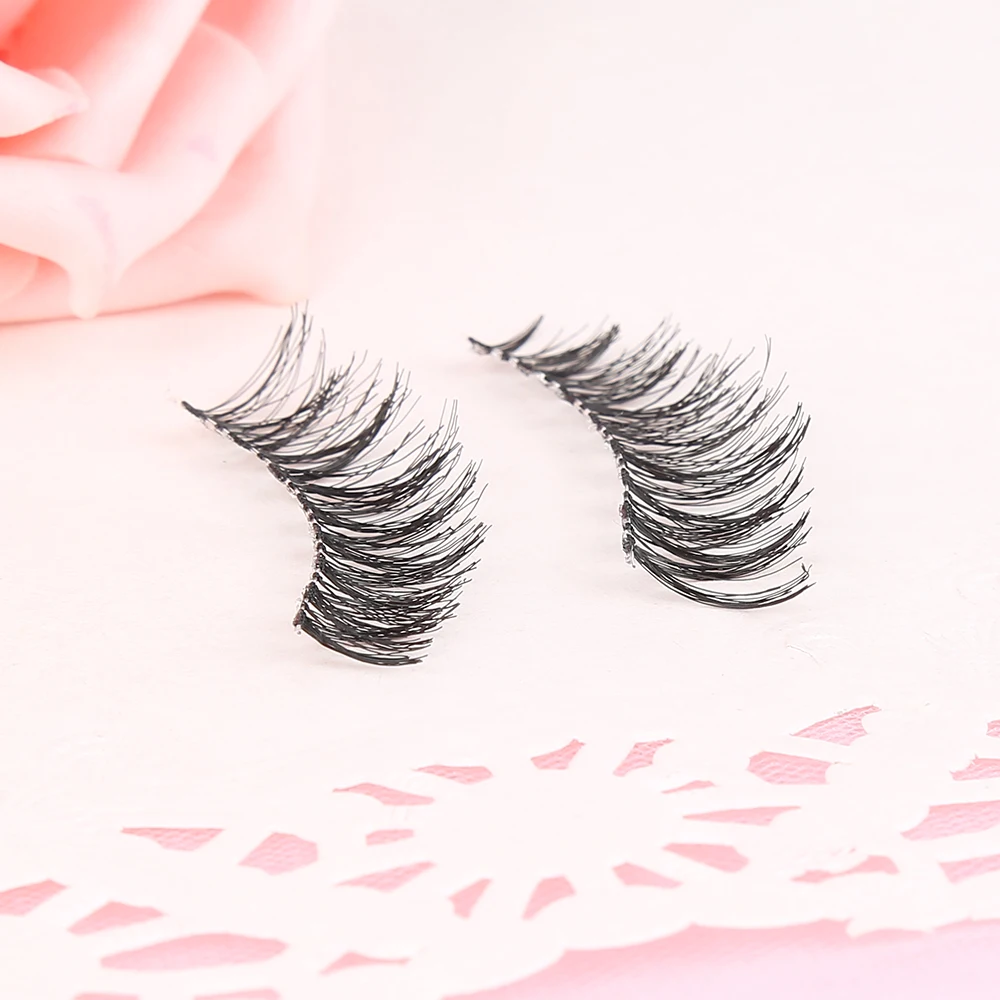 5 Pairs 3D Fake Eyelashes Long Thick Natural False Eye Lashes Set Mink Makeup Cross Fiber Handmade Fiber Extension Silk Eyelash