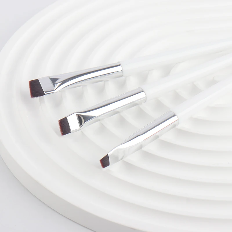 Angled Flat Eyeliner Brush Thin Precision Eyebrow Brush Fine Tip Makeup Brush for Gel Eyeliner Brow Pomade Cosmetic Tools