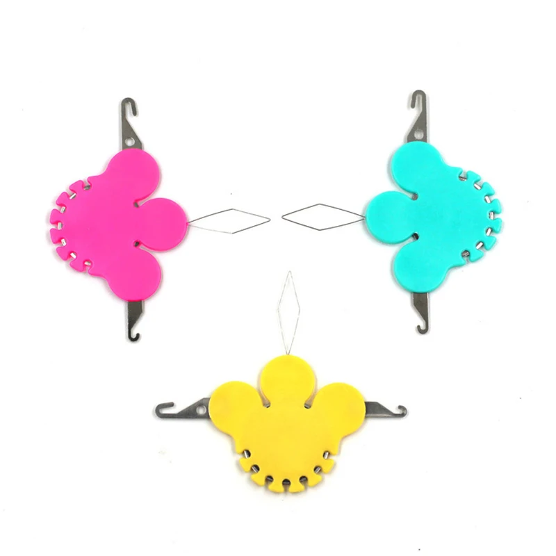 손 바느질을위한 바늘 실꿰기 재봉틀 용 원사 커터가있는 바늘 실꿰기 플라스틱 와이어 루프 DIY 스티칭 도구