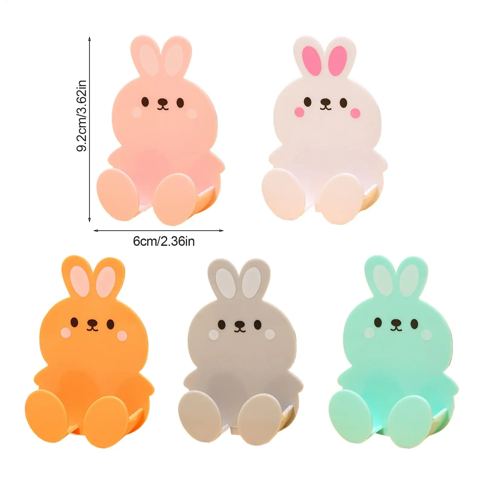 الأرنب جدار السنانير لطيف شماعات الحائط دون الأظافر جدار لاصق المطبخ المنظم رف الهاتف المحمول شحن حامل جدار ديكور هوك #6