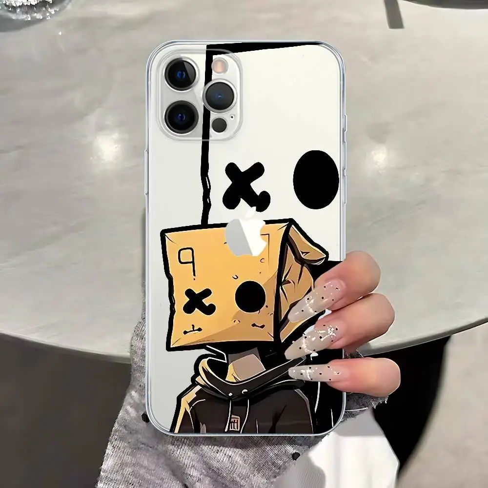 الكرتون ورقة رجل نمط شفاف حافظة هاتف من البولي يوريثان آيفون 17 11 12 13 14 15 16 برو ماكس 16 Plus