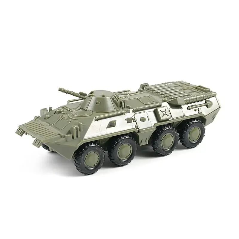 1:72 M35 Truck Soviet BTR 80 Wheeled Armored Vehicle Rubber-free Assembly Model Military Toy Car