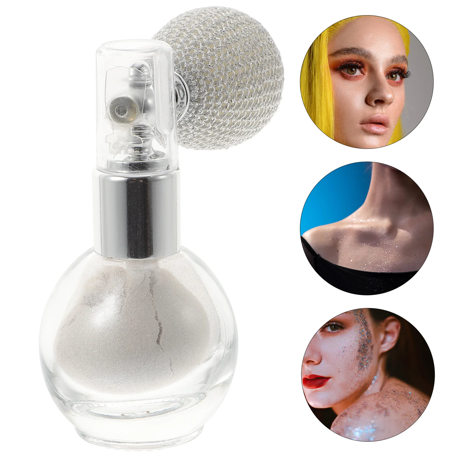 Spray de poudre scintillante, surligneur scintillant pour le corps, poudre scintillante ample pour le visage et les cheveux, maquillage pour fête de mariage et bal de promo pour femmes