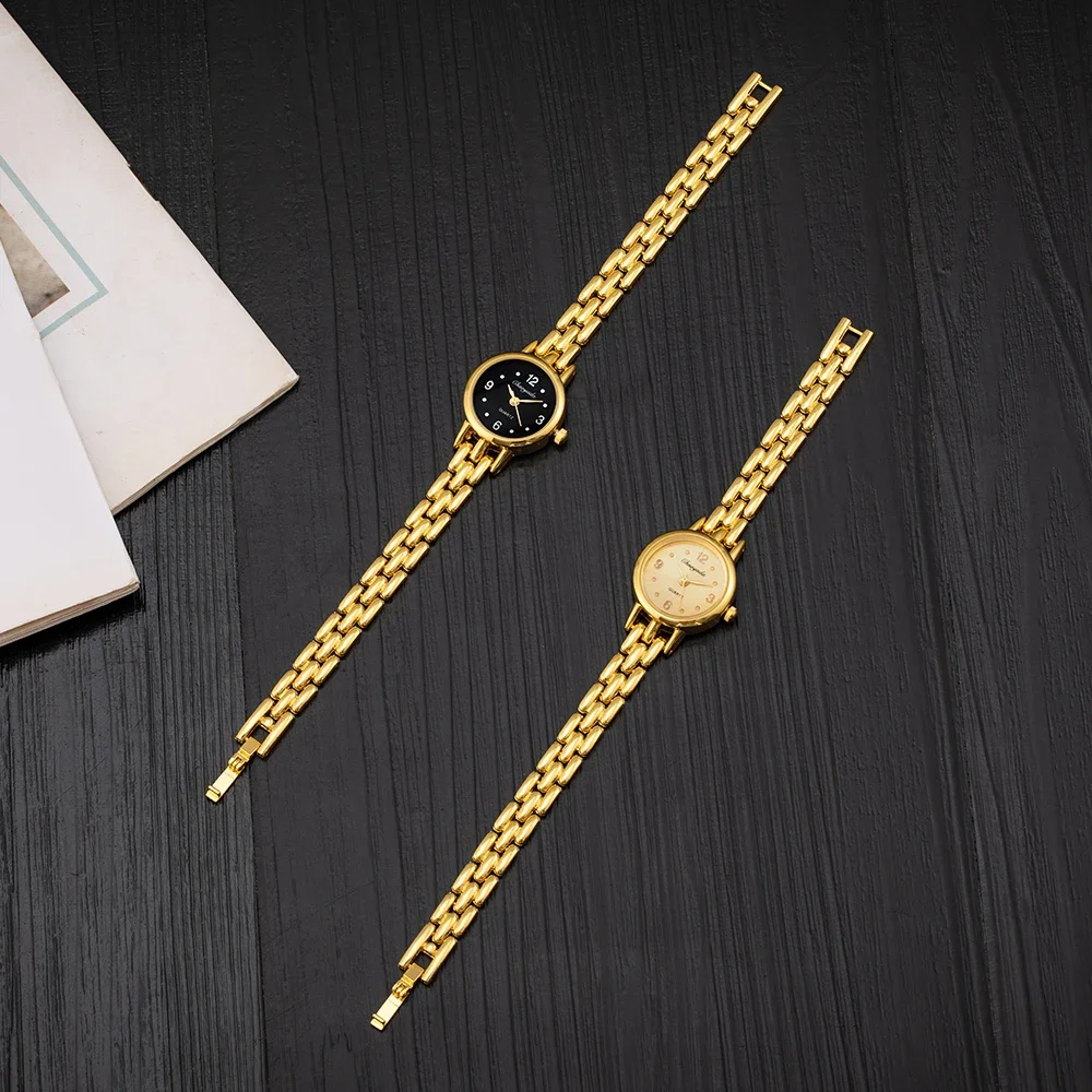 New Women's Watches Gold Plated Small Dial Women Bracelet Watch Luxury Jewelry Ladies Quartz Wristwatches Clock Gift reloj mujer