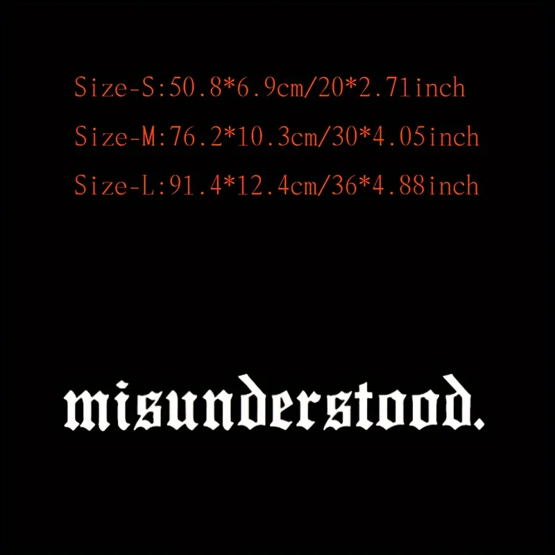 1pc 20/30/36in Misunderstood Decals Car Front Windshield Stickers Windscreen Banner Vinyl Car Window Decoration