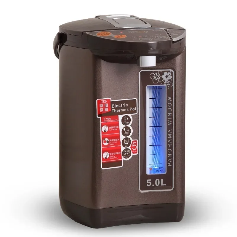 Электрический чайник, 5 л, бытовой чайник большой емкости, нержавеющая сталь 304, полностью автоматический электрический чайник с теплоизоляцией