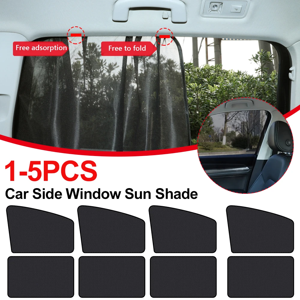 1-5PCS Magnetic Car Window Sun Shade Screen Summer UV Protection Mesh Side Window Curtain Sunshade Cover 120GSM view 3