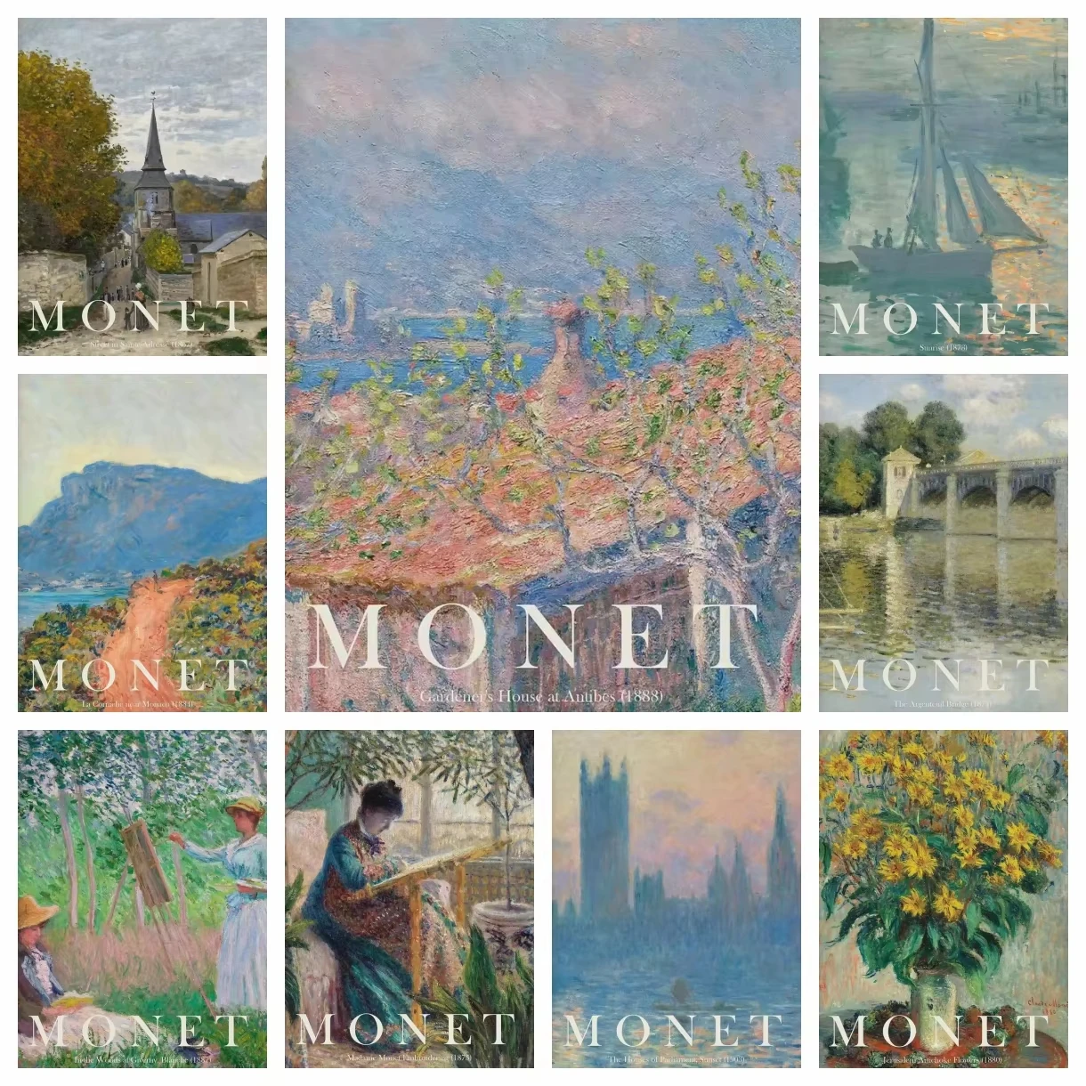 2026 DIY Diamant-Malerei-Set Claude Monet Berühmter Künstler Klassische Meisterwerke Kollektion Mosaik Heimdekoration Neu