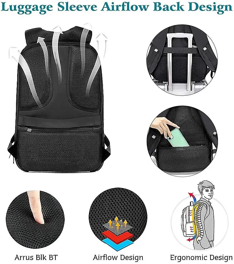 Laptop Backpack with LED Display DIY Smart Bluetooth LED Waterproof Shoulder Travel Full Color Screen Programmable Backpack