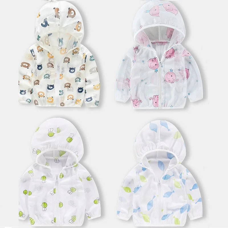 Summer Thin UV-protective Clothing Kids Sunscreen Clothing for Boys and Girls Children Outdoor Breathable Clothes