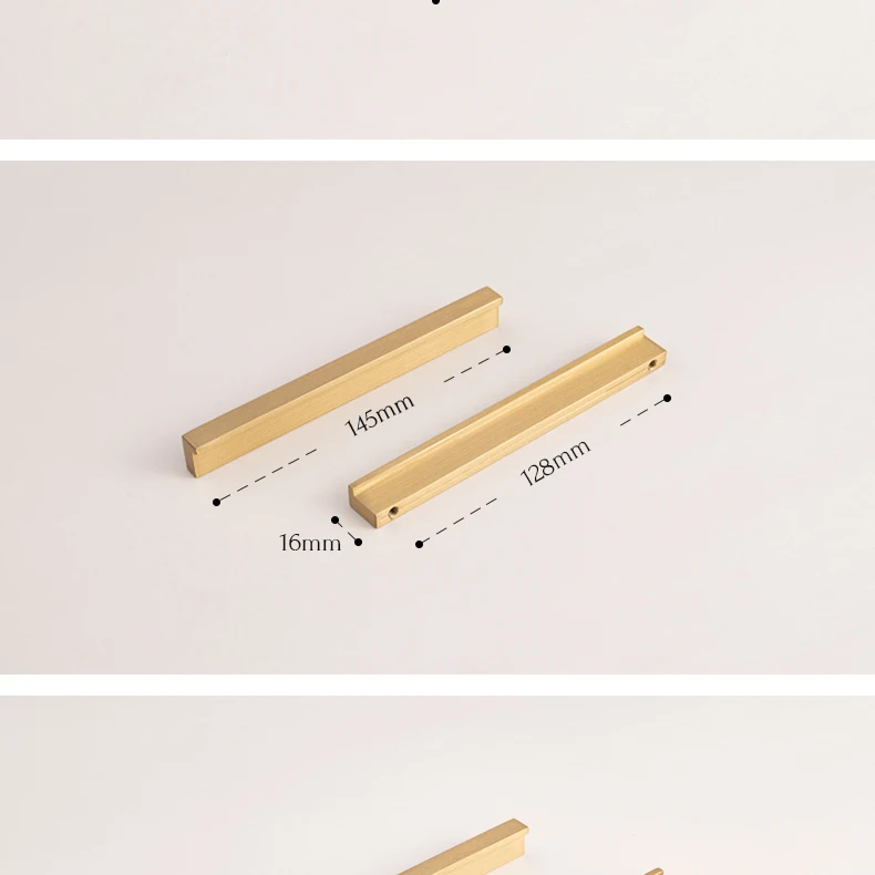 Long brushed brass furniture handle — supplier illustration 23