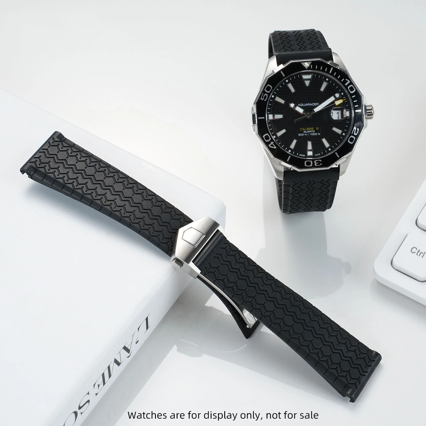 سيليكون المطاط الأسود حزام الساعات 22 مللي متر حزام ساعة اليد ل علامة حزام الناقل F1 ل Heuer الفرقة فراشة مشبك محرك الموقت أشرطة ساعات اليد #1