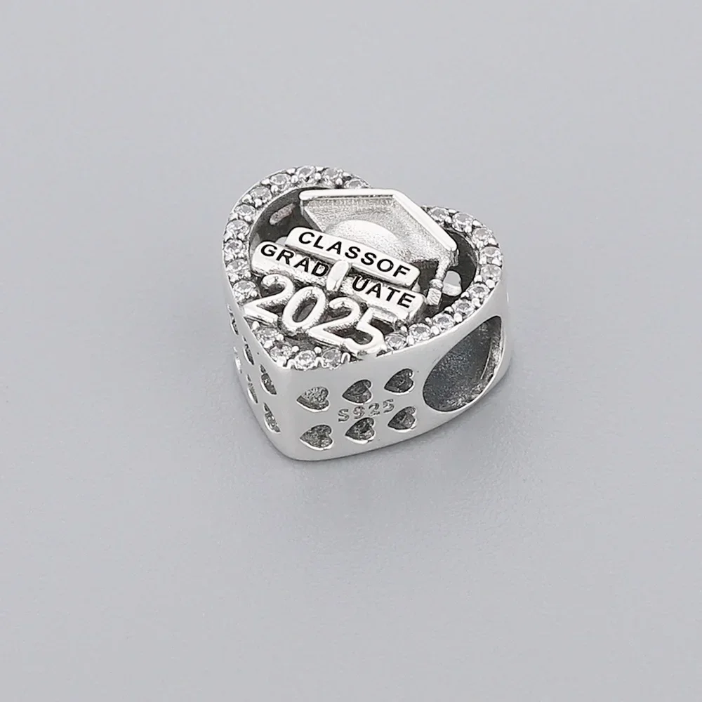 Fit Original Pan Charm Bracelet 925 Silver 2025 Class of Graduate Wish You A Happy Graduation Bead For Making Berloque New