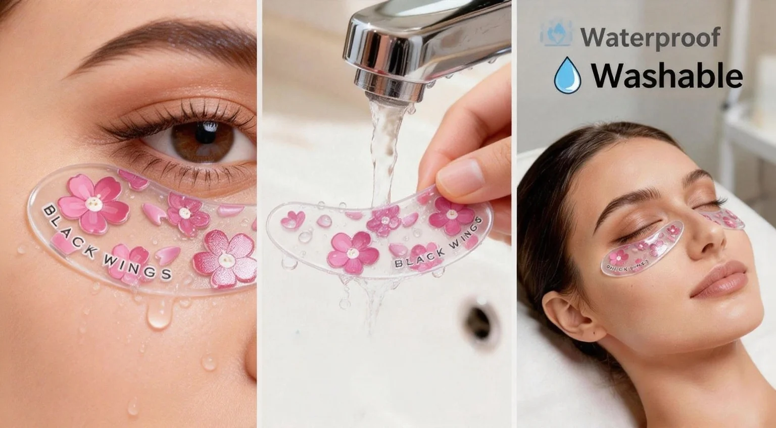 Blackwings 6 Pairs of Silicone Eye Patches Are Suitable for Dark Circles and Puffy, Reusable Female Cooling Gel Eye Mask