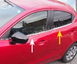 Stainless Steel Door Window Trims For Mazda 2 Demio 2015 2016 2017 2018 2019 DJ DL Accessories Mazda2 Hatchback Sedan