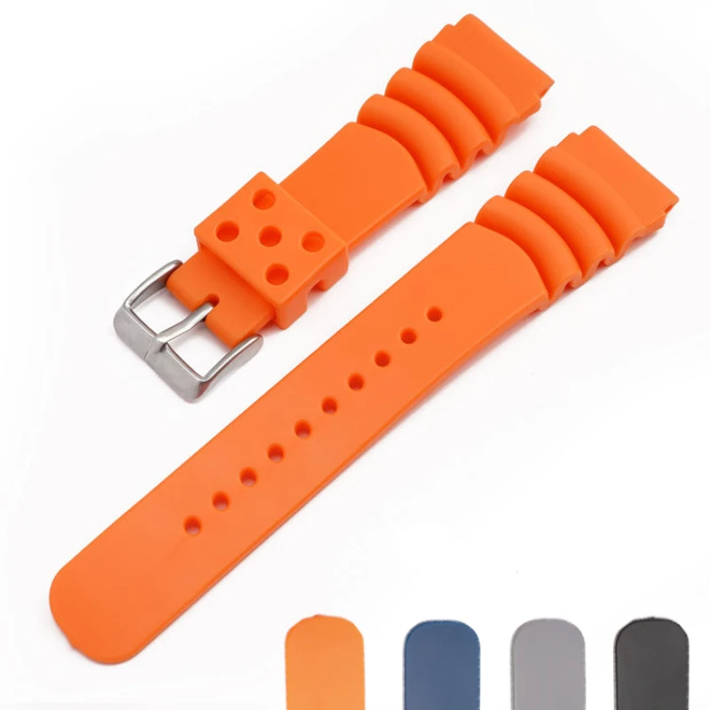 Rubber Waterproof Silicone Watch Band for Seiko Diver Ghost Watch Strap for Casio Sport Bracelet Watch Replacement 20 22 24mm