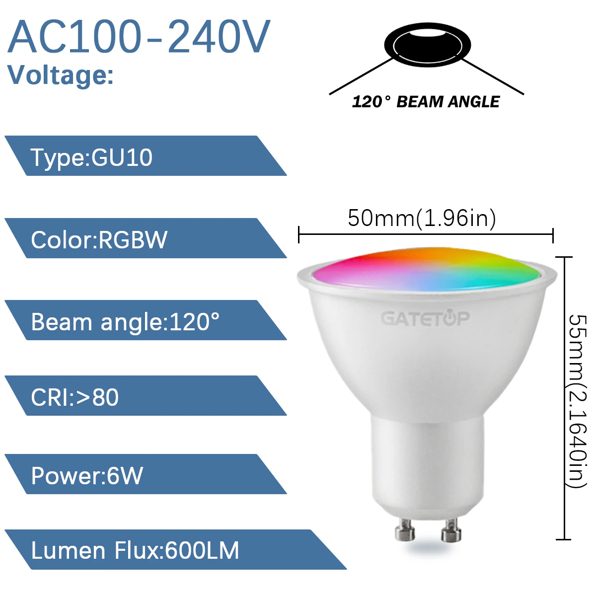 1-10 قطعة RGB GU10 LED الأضواء لمبة 24 مفتاح التحكم عن بعد عكس الضوء 6 واط AC220V 110 فولت تغيير ملون لغرفة النوم مصباح غرفة المعيشة #2