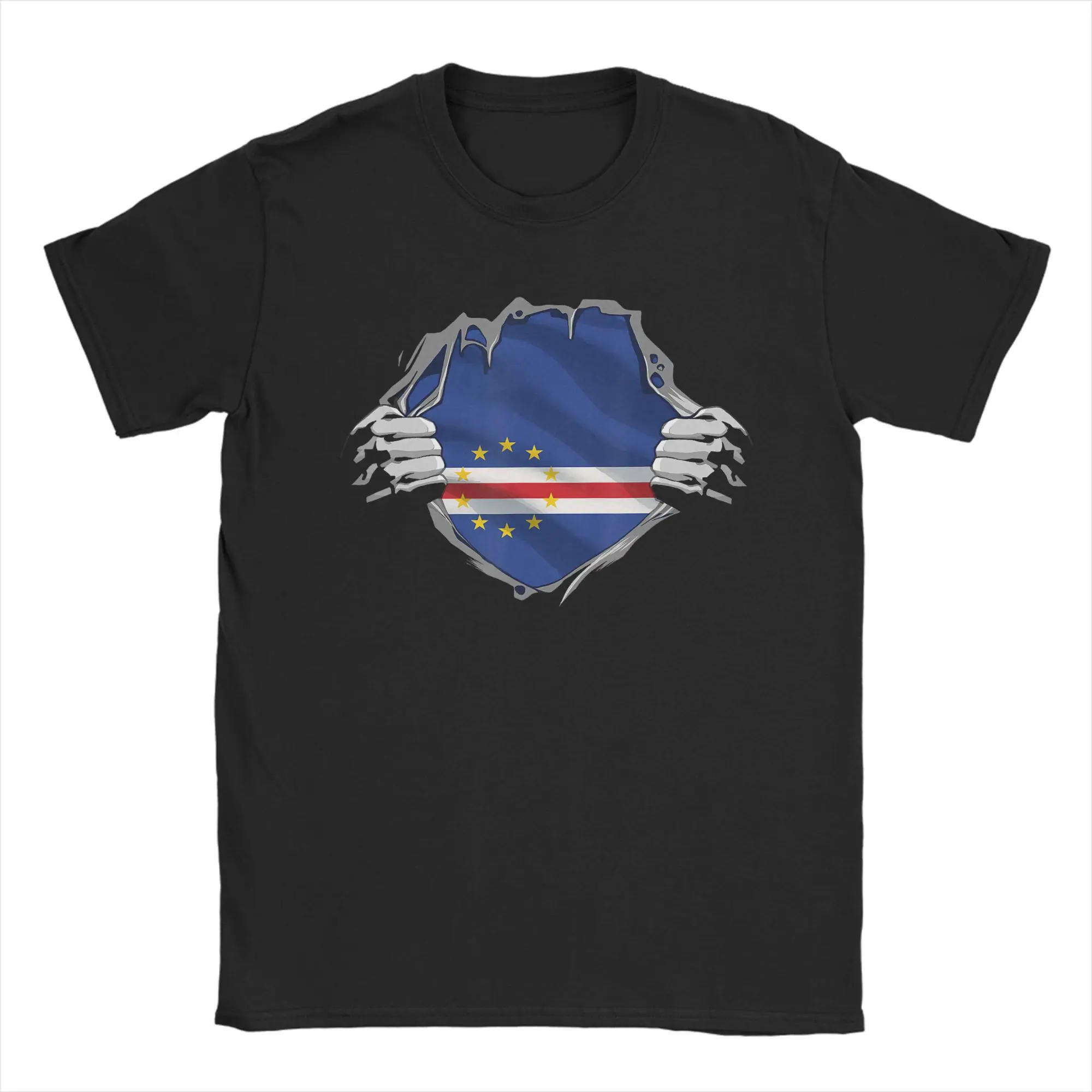 Cape Verdean Shirt Super Cape Verde Flag Cabo Verde T-Shirt For Man Summer  Y2K T Shirts Hip Hop Tees Oversized Wholesale Tops