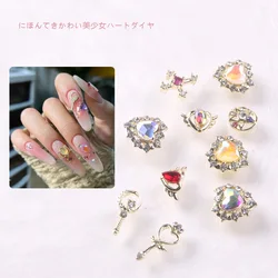 TSZS Nail Art Decorations Charm Figures Kawaii Cute Accessories DIY 3D Alloy Heart Parts Charms Decorations For Salon Manicure