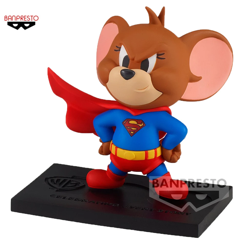 Banpresto-figura de acción Original de Tom y Jerry como Superman, juguete de 60mm para decoración de escritorio, modelo de Anime, regalo de colección