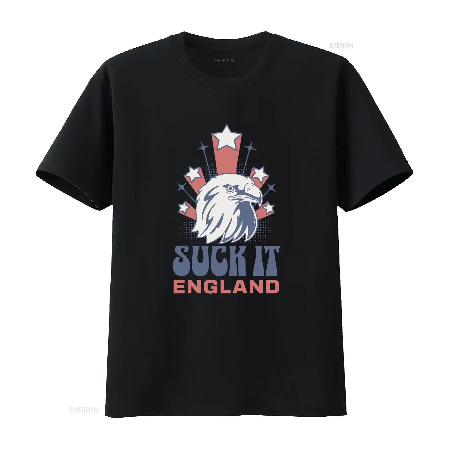 Vintage Streetwear Bald Eagle Star Print Suck It England Slogan Funny Casual T Shirt vintage Washed Soft designer clothes