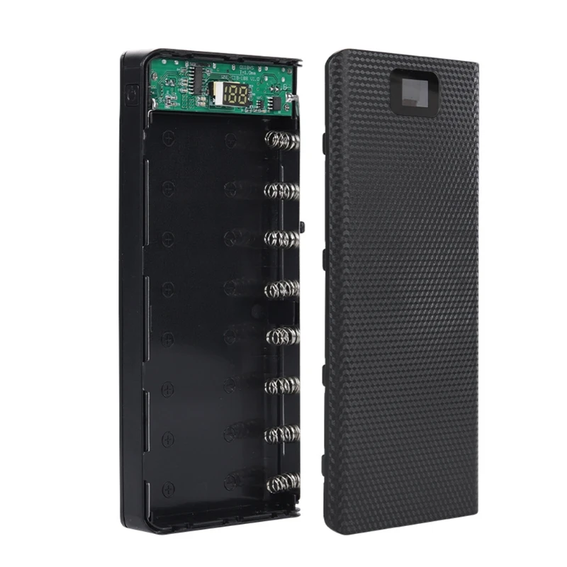 3HT C18 Dual USB LCD Power Bank for Shell 8x18650 Battery for Case Powerbank Protector Portable External Box without Battery