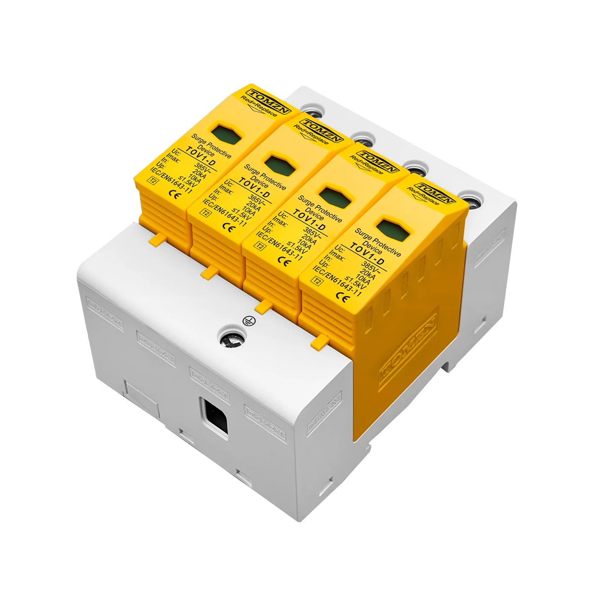 TOMZN AC SPD 3P+N 10KA~20KA TOMZN D ~385VAC House Surge Protector Protection Protective Low-voltage  Arrester Device