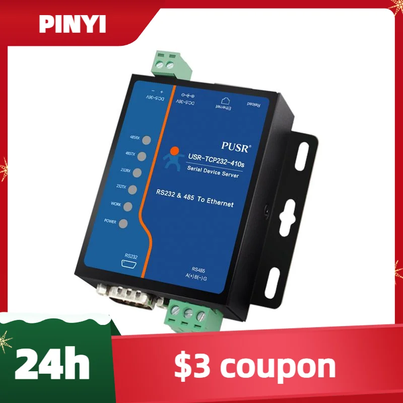 

PUSR RS232 RS485 to Ethernet Modbus Шлюз MQTT Шлюз Edge Computing Modbus RTU USR-TCP232-410S-H7