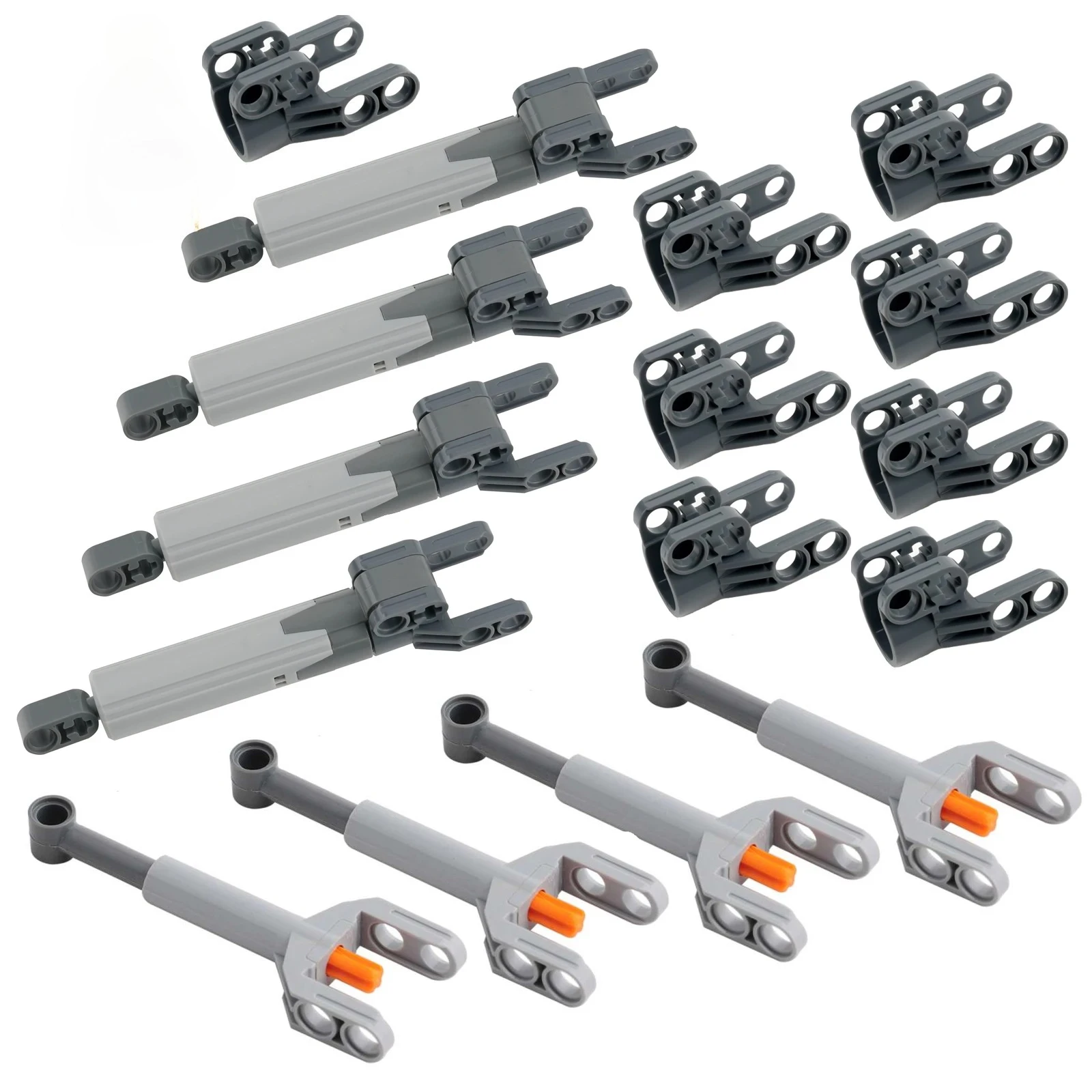 16PCS/LOT Mini Building Blocks Linear Actuator Bricks Toy Set for 61904 61927 92693 Models Grey