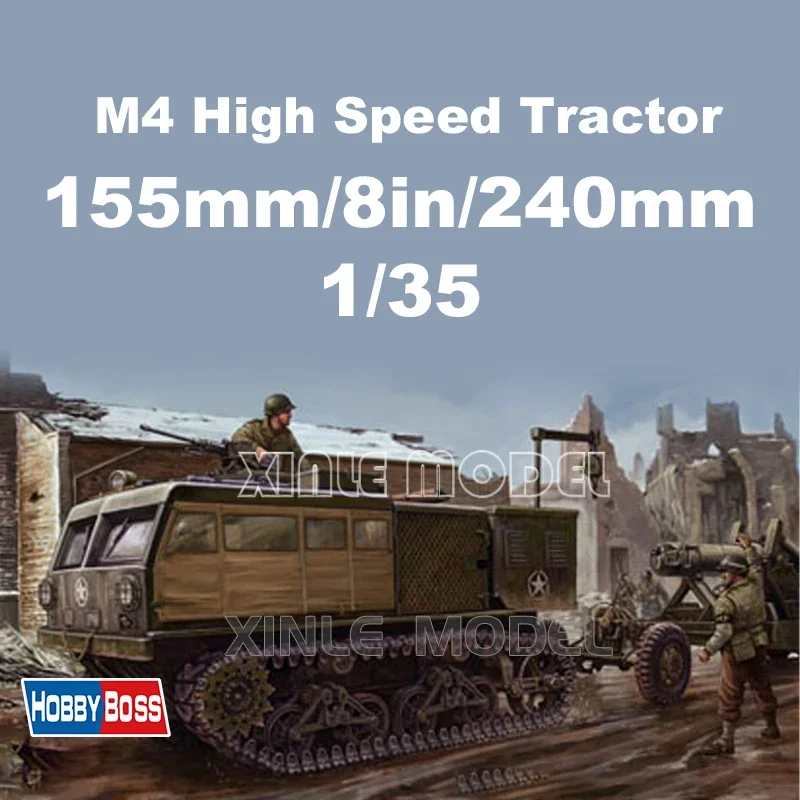 

Комплект модели пластикового танка Trumpeter 82408, высокоскоростной трактор American M4 (155 мм/8 дюймов/240 мм), 1/35