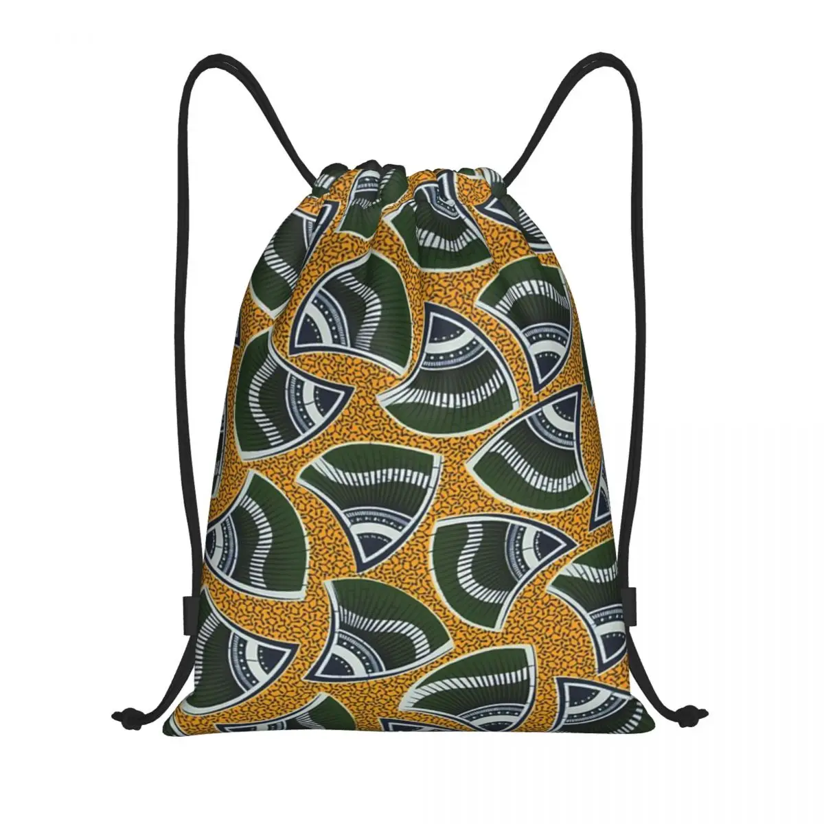 Custom Name Waterproof Outdoor Beach Swimming Sports Drawstring Backpack African Print Organizer Gym Storage Bag