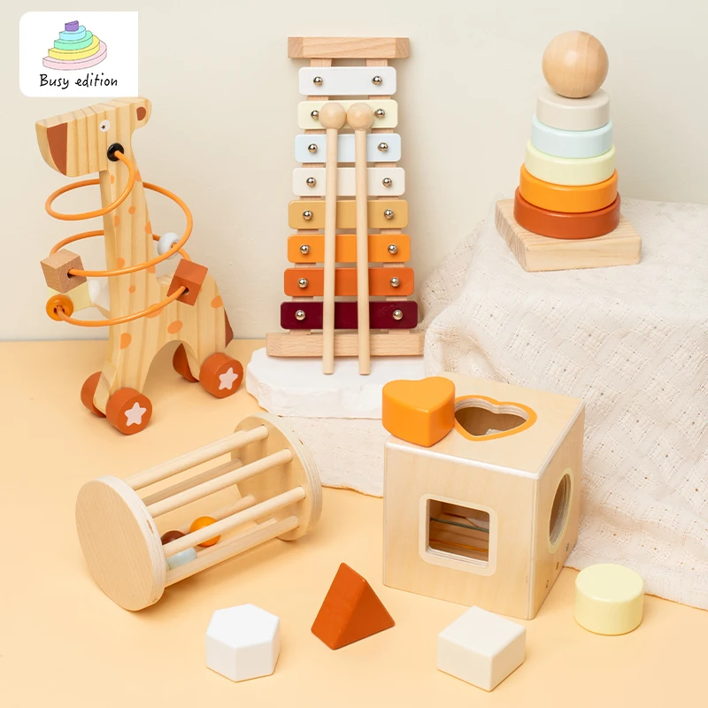 Musikinstrument-Spielzeugset, 3–6 Montessori-Geschenk für frühes Lernen, pädagogische Werkzeuge aus Holz für Kindergartenmusik, perfekt als Gi