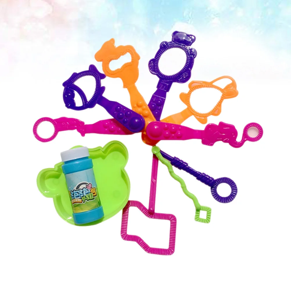 11 pçs soprando para crianças soprando ferramentas de sabão bolha fabricante conjunto portátil soprador bolha das crianças forma animal jogo ao ar livre