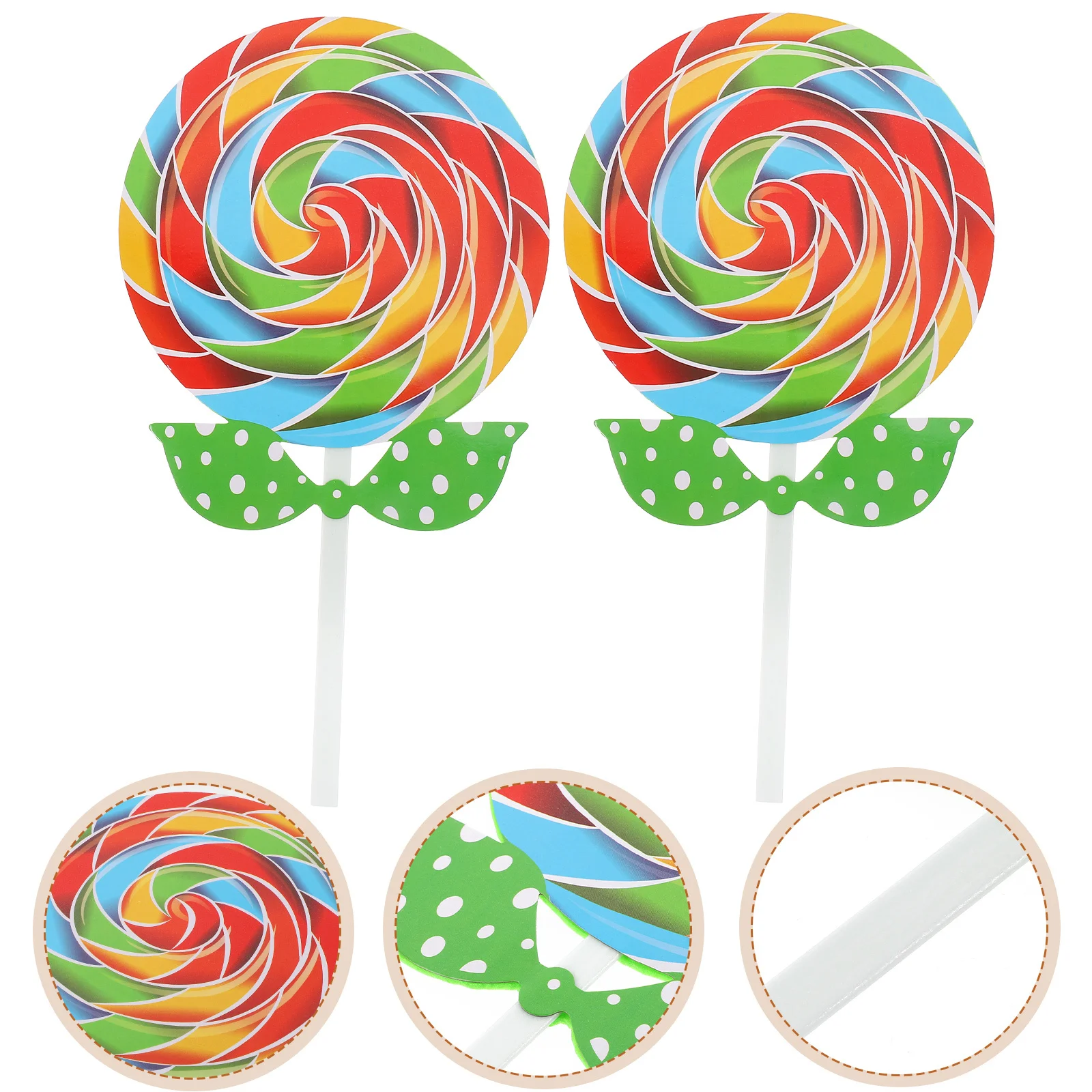 

2pcs Lollipop Prop Large Fake Candy Decoration Simulation Food Photo Props For Wedding Party Decorative Ornament