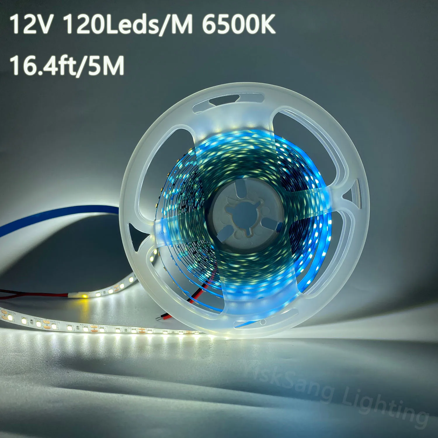 شريط إضاءة LED آمن بجهد منخفض 12 فولت، 5 م/16.4 قدم لكل لفة، شريط إضاءة أبيض 6500 كلفن، 120 مصباح LED/م مرن Smd2835 لغرفة النوم، حفلة عيد الميلاد، خزانة داخلية، المطبخ، المرحلة، مركز تسوق، الفندق (بدون P)