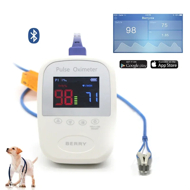 RTS01Handheld Vet Pulse Oximeter Animal Hospital Use Pulse Oximeter Diagnosis Small Animal Veterinary for Pet