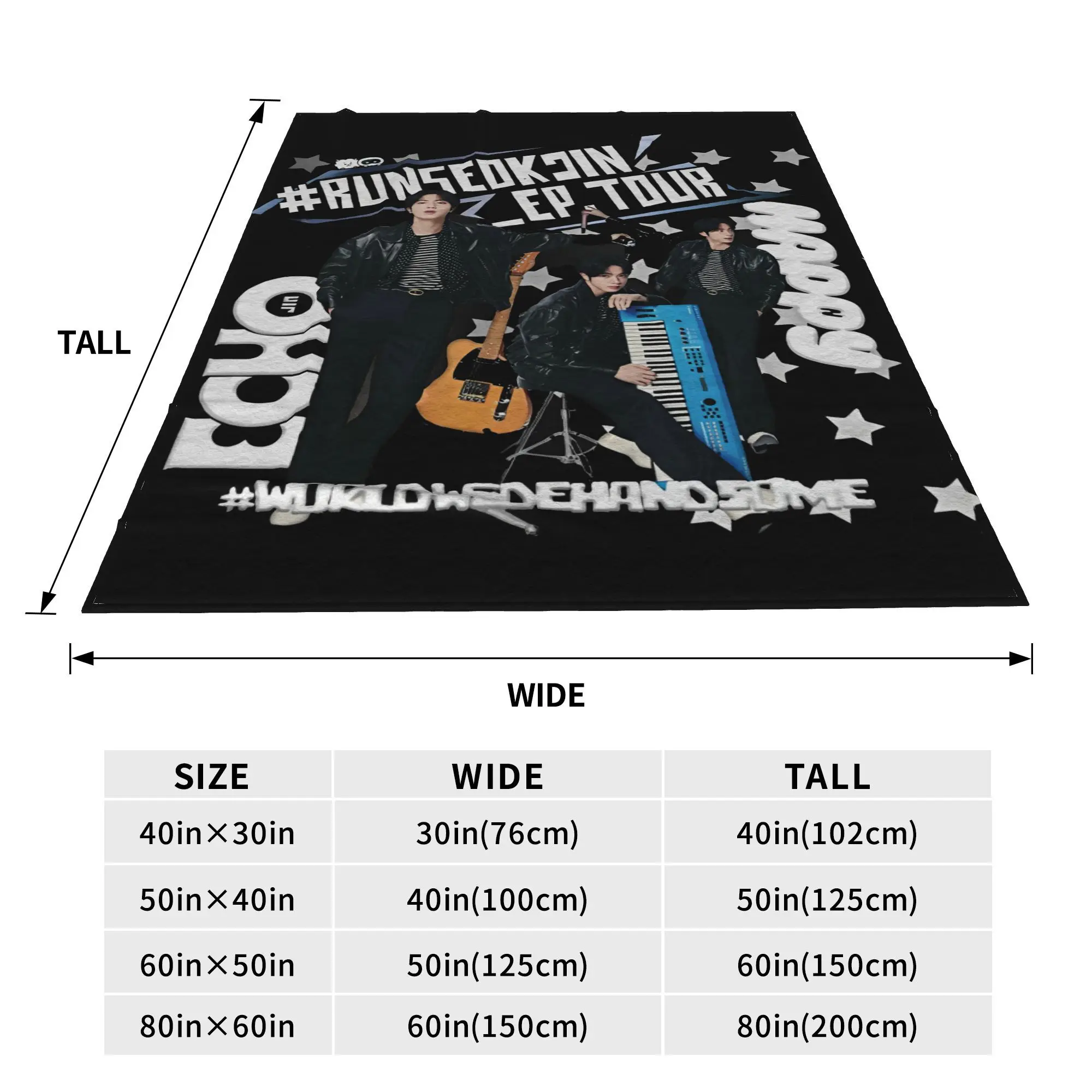 JinS Runseokjin EP Tour 2025 بطانية kpop للحفلات الموسيقية فائقة النعومة دافئة رمي البطانيات للأريكة 50x60 بوصة متعددة الحجم الفراش يلقي #4