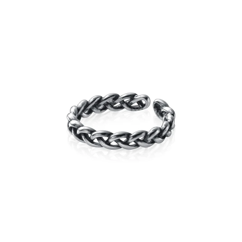 Modian 2 Different Style Sterling Silver 925 Ring for Women Gift Geomentric Thick Circle Chain Open Adjustable Ring Fine Jewelry