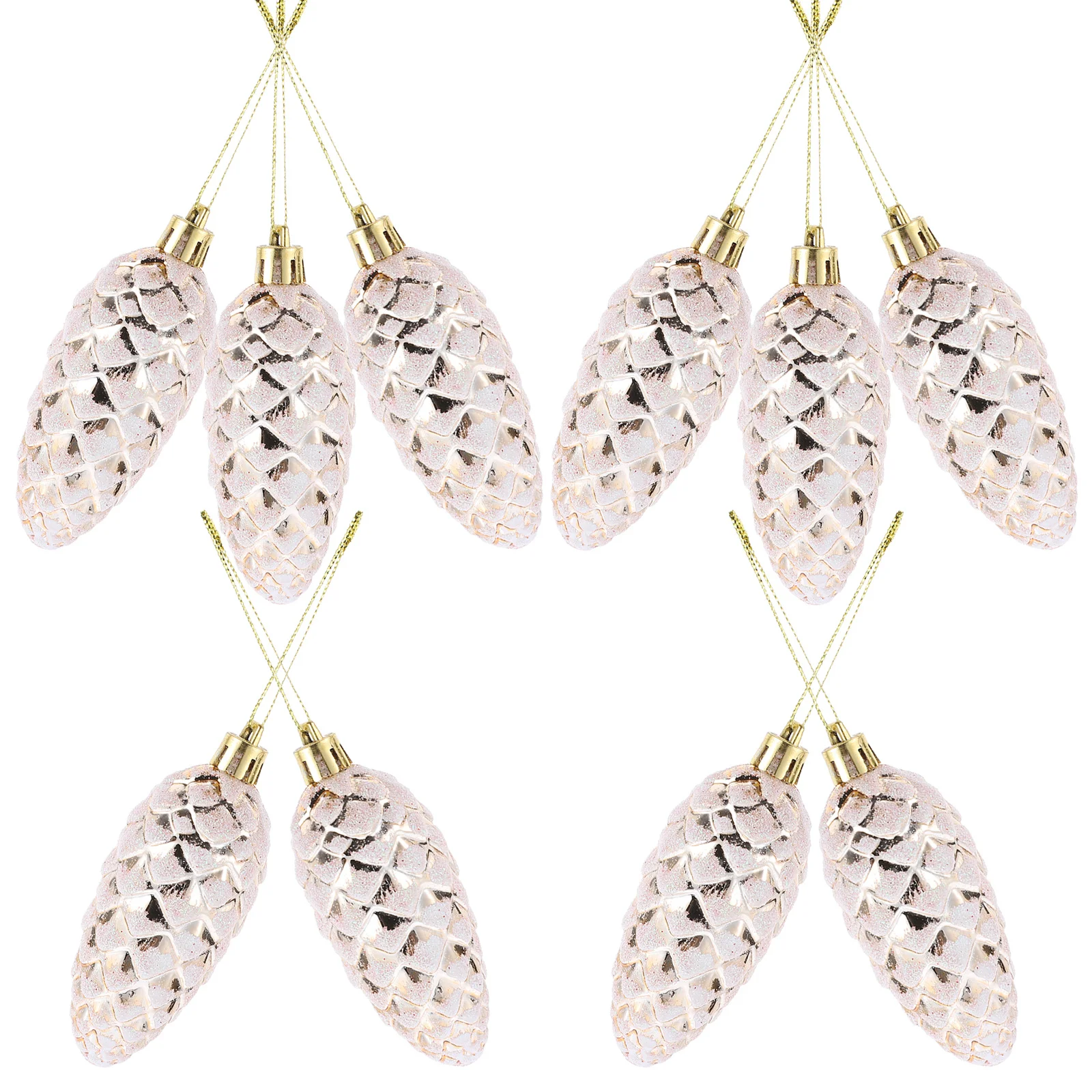 

10Pcs Pine Cones Christmas Hanging Decorations Xmas Tree Ornaments Party Pendant Charms Indoor Outdoor Holiday Decor