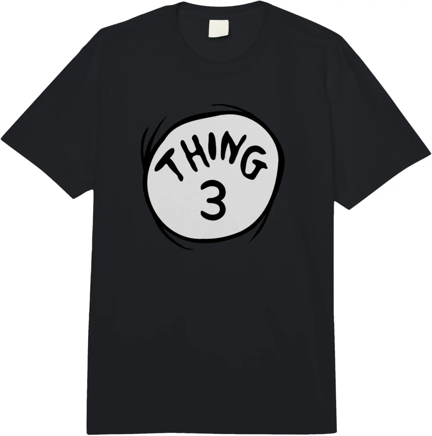 Дорослая тяжелая футболка с гербом Dr. Seuss Thing 3, комфортные цвета Дорослая тяжелая футболка с гербом Dr. Seuss Thing 3, комфортные цвета