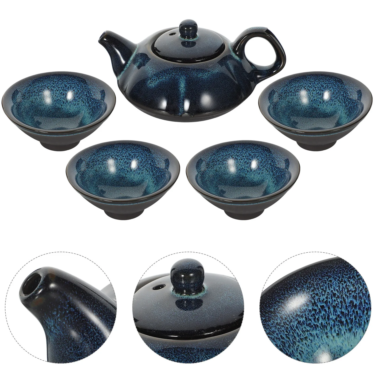 

1Set Ceramic Tea Set Gift Box Portable Teapot Cups Kit for Loose Leaf Kung Fu Tea Brewing Teapot and Cup Set