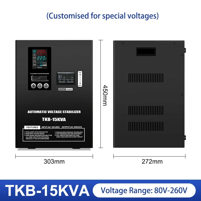 AVR Input 80-260V 20KVA 30KVA stabilizer AC 220V Single Phase automatic voltage regulators/stabilizers