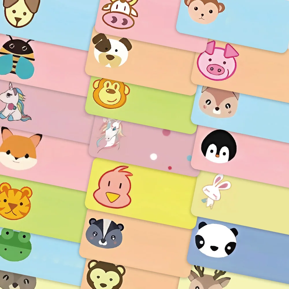 50pcs Cartoon Name Sticker Cute Animal Decal For Diary Luggage Scrapbook Envelope Label Decoration Sticker Student Reward Gift