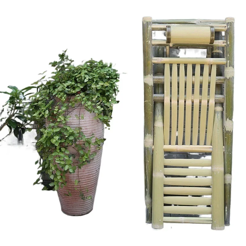 Bamboo chair recliner for home use, folding chair balcony, happy chair traditional old style