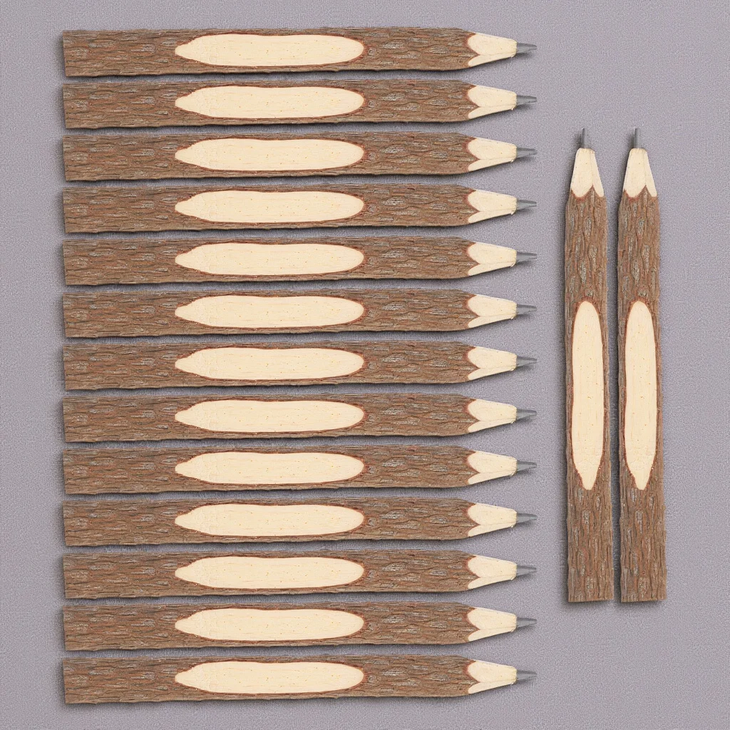 15 шт., карандаши из натуральной коры, ручная работа