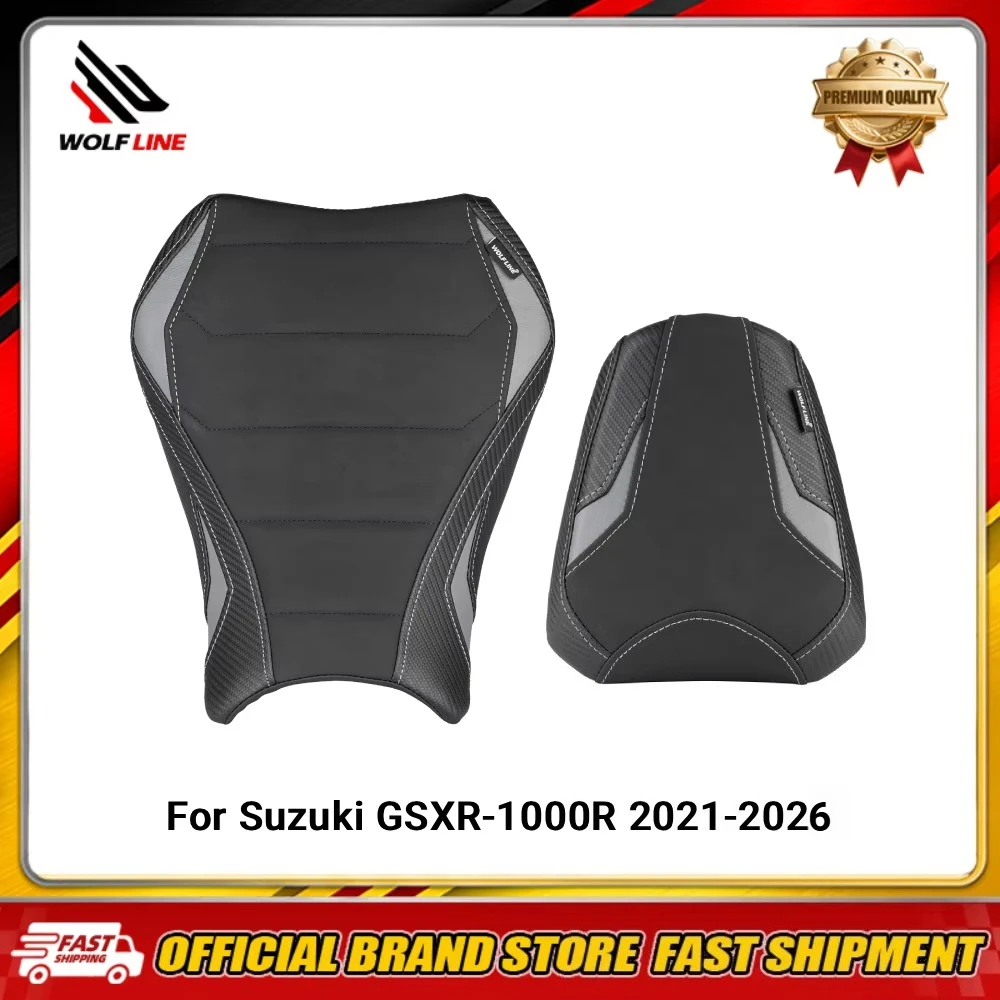 WOLFLINE Front or Rear Seat for Suzuki GSXR-1000R 2021-2026 2023 2024 2025 Driver or Passenger Seat Cushion Comfort for Riding