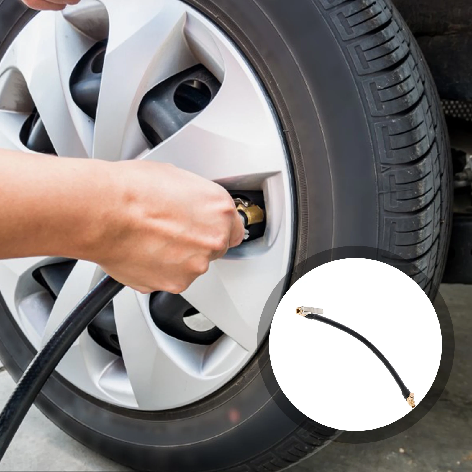 

Air Pump Extension Tube Car Tire Inflator Hose Valves Extender Durable Rubber Flexible Non Leaking Bike Motorcycle Tire