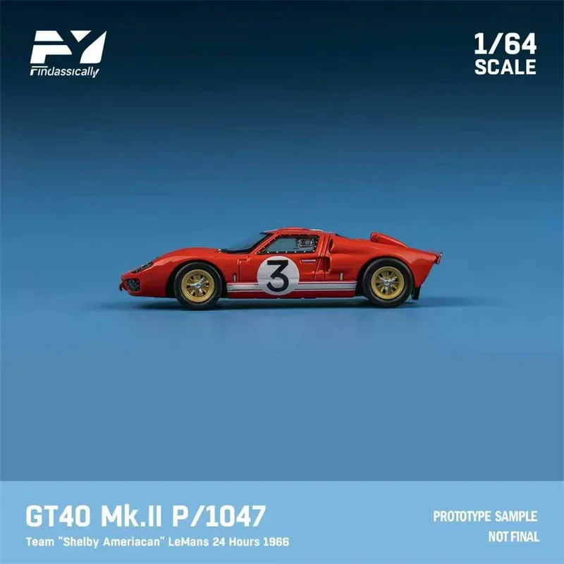 Findclassically 1:64 GT40 Mk.II 1966 Le Mans 24H colección de modelos de coches fundidos a presión en miniatura